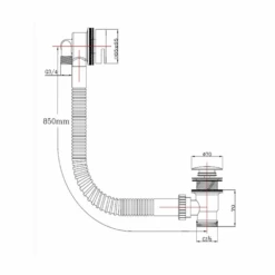 Vellamo Square Bath Overflow Filler With Clicker Waste -Vado Sale Store vellamo bath overflow filler clicker waste tech