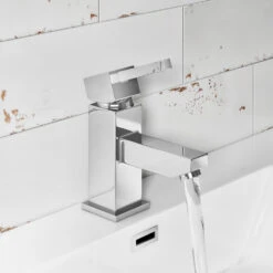 Vellamo Blox Square Basin Mixer Tap & Waste -Vado Sale Store vellamo blox basin mixer primary lifestyle
