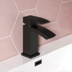 Vellamo City Matt Black Basin Mixer Tap & Waste -Vado Sale Store vellamo city matt black basin mixer lifestyle