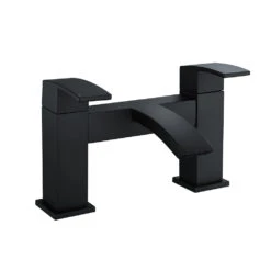 Vellamo City Matt Black Deck Mounted Bath Filler