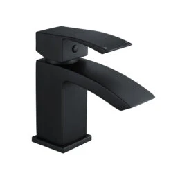Vellamo City Matt Black Mini Cloakroom Basin Tap & Waste