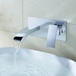 Vellamo City Wall Mounted Chrome Basin Mixer Tap