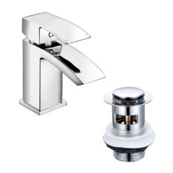 Vellamo City Small Cloakroom Basin Mixer Tap & Waste -Vado Sale Store vellamo city waterfall mini basin mixer with waste