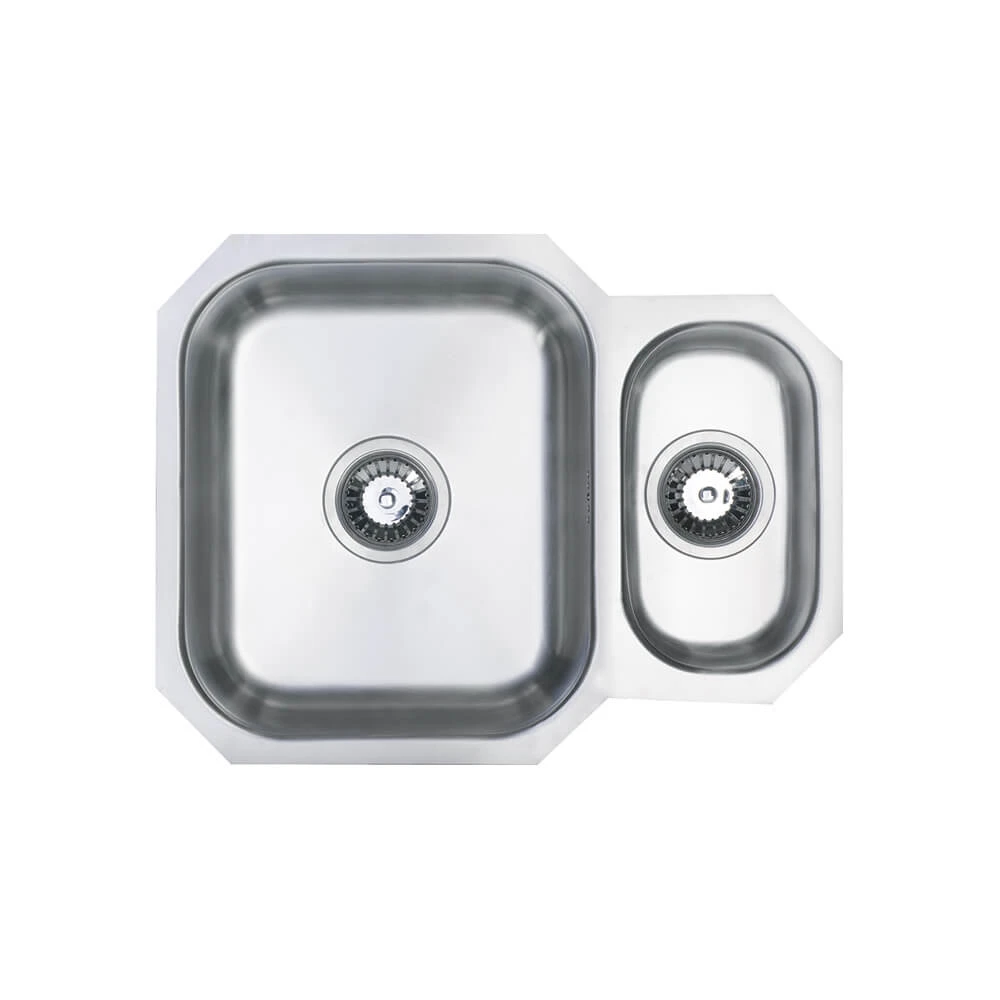 Vellamo Classic 1.5 Bowl Undermount Stainless Steel Kitchen Sink & Waste Kit With Reversible Half Bowl - 595 X 460mm 4 Vellamo Classic 1.5 Bowl Undermount Stainless Steel Kitchen Sink & Waste Kit With Reversible Half Bowl - 595 X 460mm - Image 2