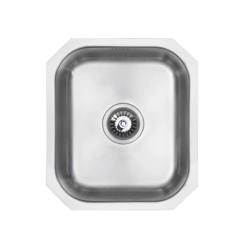Vellamo Classic Compact 1 Bowl Undermount Stainless Steel Kitchen Sink & Waste Kit - 380 X 440mm 3 Vellamo Classic Compact 1 Bowl Undermount Stainless Steel Kitchen Sink & Waste Kit - 380 X 440mm