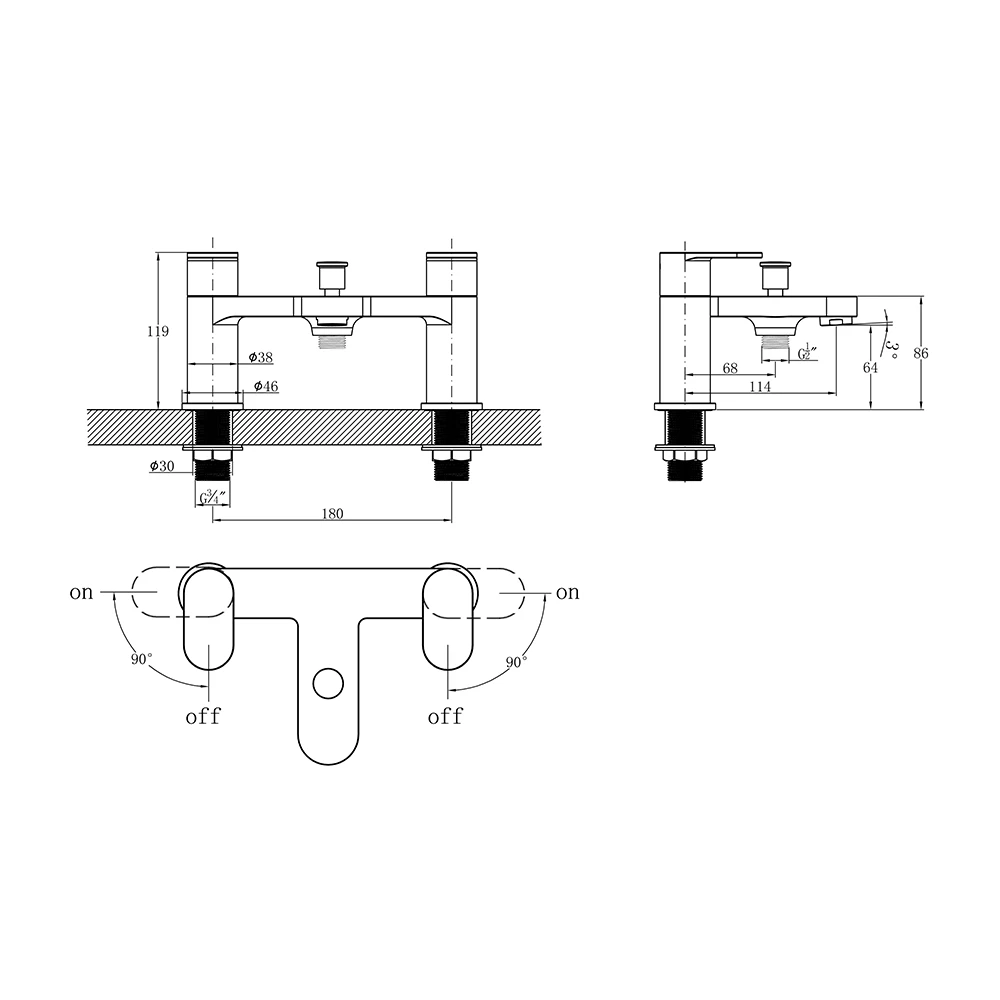 Vellamo Connect Bath Shower Mixer With Handset Kit 6 Vellamo Connect Bath Shower Mixer With Handset Kit - Image 4