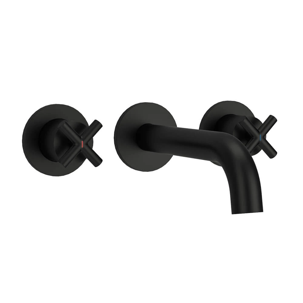 Vellamo Cross Matt Black Crosshead Wall Mounted Tap & Easy Installation Kit 4 Vellamo Cross Matt Black Crosshead Wall Mounted Tap & Easy Installation Kit - Image 2