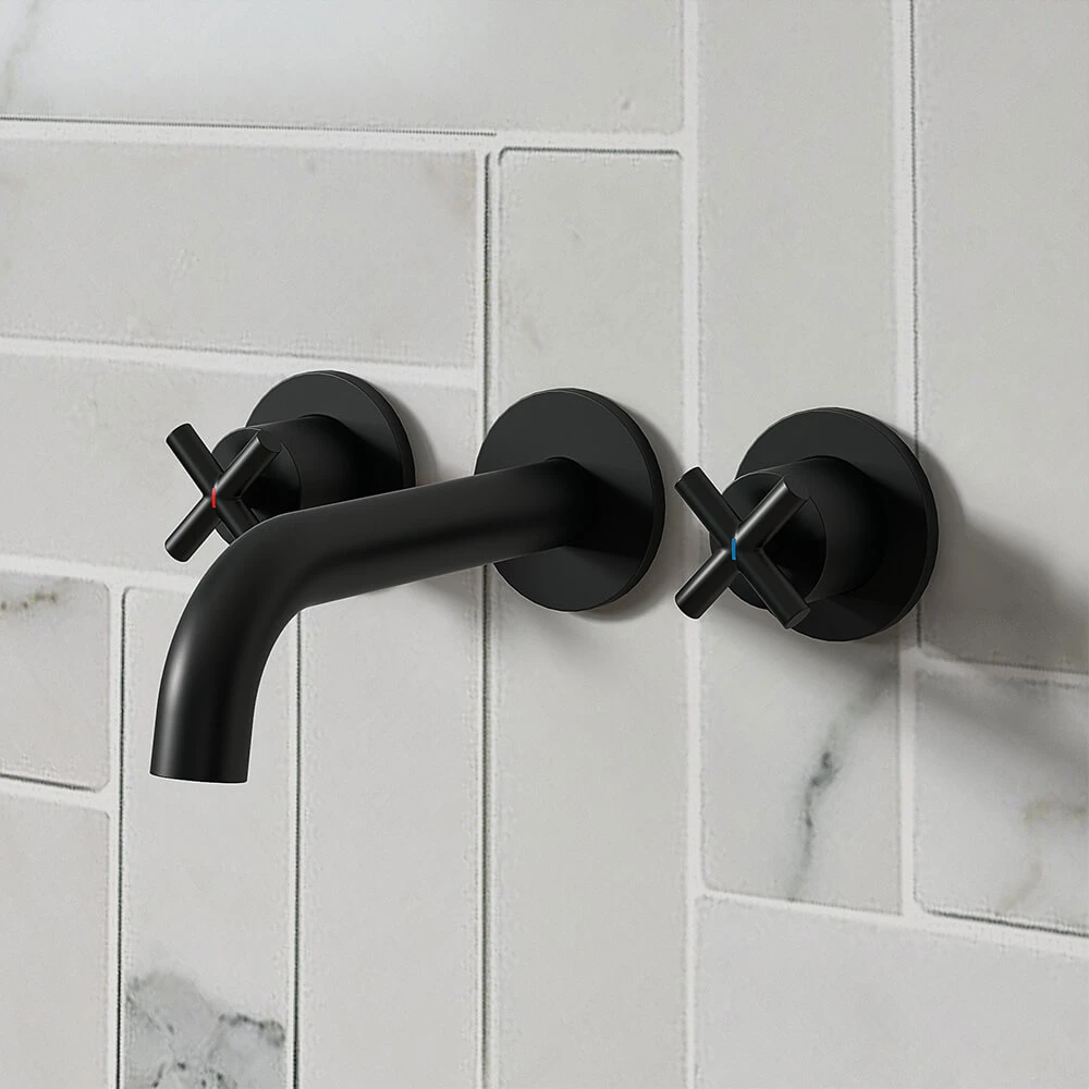 Vellamo Cross Matt Black Crosshead Wall Mounted Tap & Easy Installation Kit 3 Vellamo Cross Matt Black Crosshead Wall Mounted Tap & Easy Installation Kit