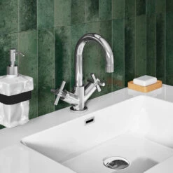 Vellamo Cross Basin Mixer Tap & Waste -Vado Sale Store vellamo cross swivel basin mixer tap lifestyle2