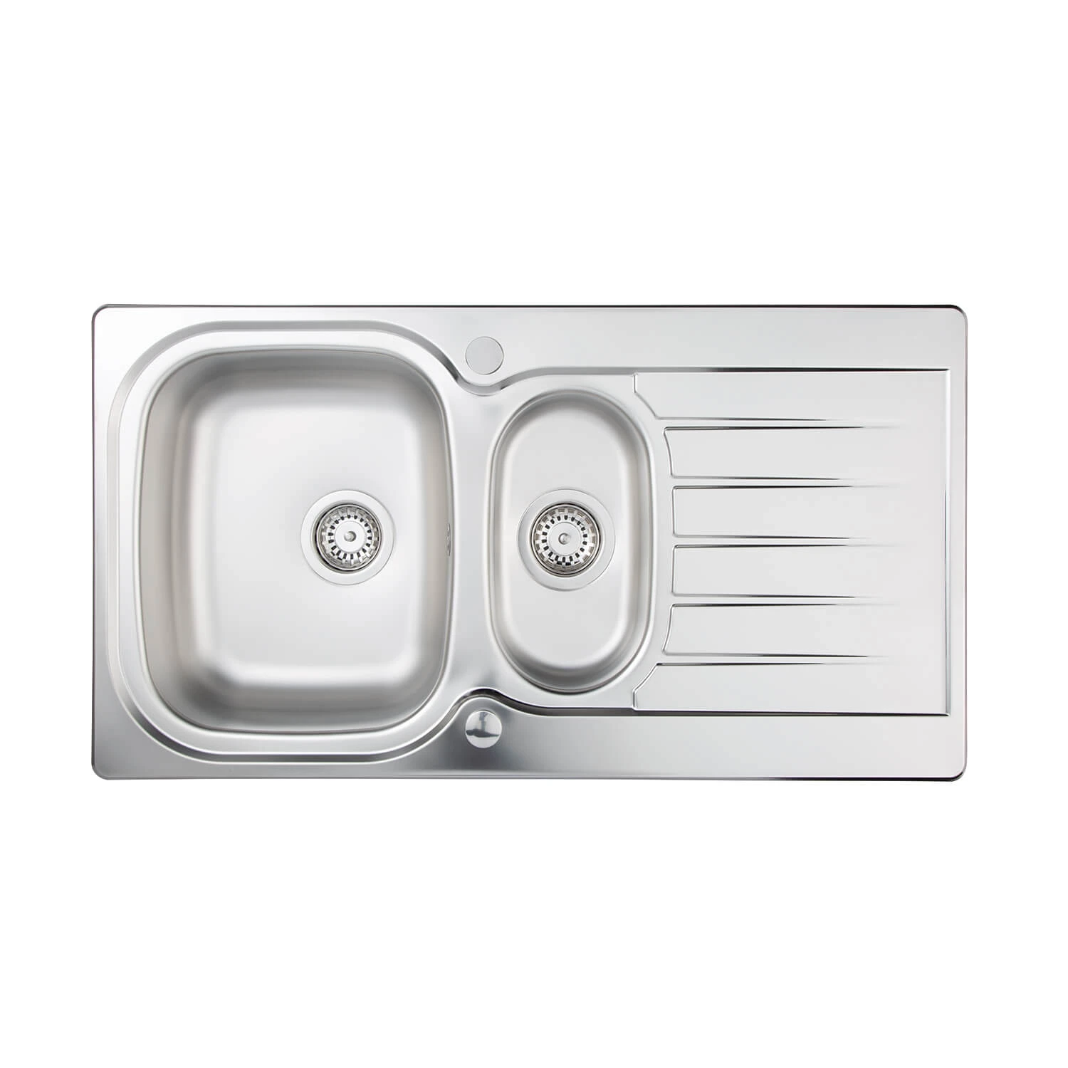 Vellamo Curva 1.5 Bowl Satin Stainless Steel Kitchen Sink & Waste With Reversible Drainer - 950 X 508mm 4 Vellamo Curva 1.5 Bowl Satin Stainless Steel Kitchen Sink & Waste With Reversible Drainer - 950 X 508mm - Image 2