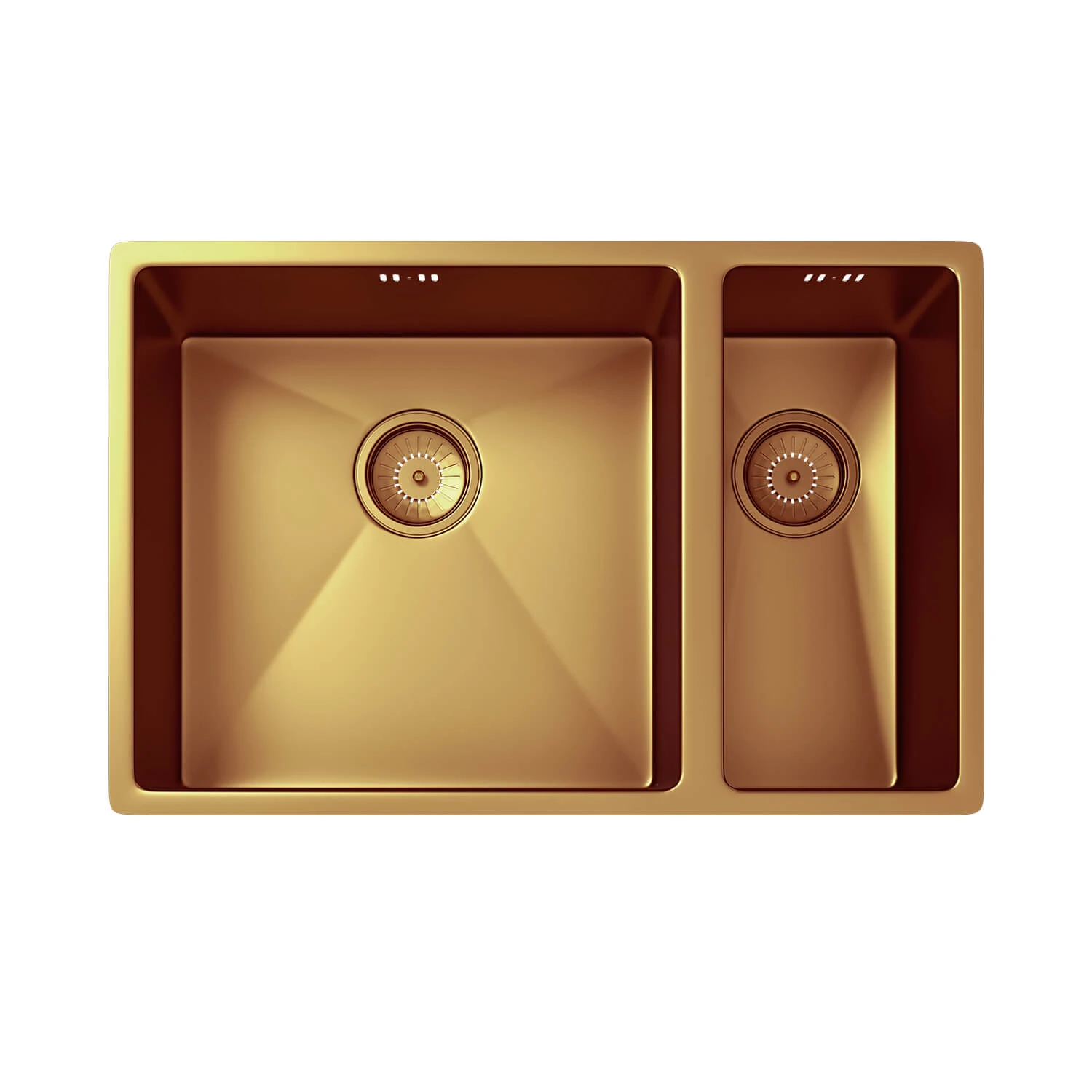 Vellamo Designer 1.5 Bowl Inset/Undermount Brushed Gold Stainless Steel Kitchen Sink & Waste - 670 X 440mm 6 Vellamo Designer 1.5 Bowl Inset/Undermount Brushed Gold Stainless Steel Kitchen Sink & Waste - 670 X 440mm - Image 4