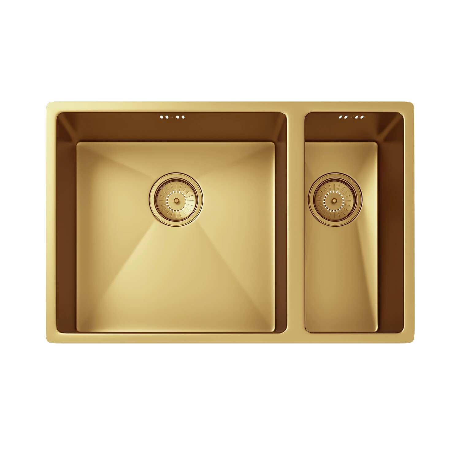 Vellamo Designer 1.5 Bowl Inset/Undermount Brushed Gold Stainless Steel Kitchen Sink & Waste - 670 X 440mm 7 Vellamo Designer 1.5 Bowl Inset/Undermount Brushed Gold Stainless Steel Kitchen Sink & Waste - 670 X 440mm - Image 5