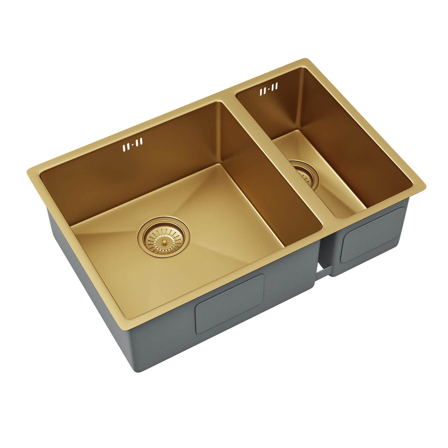 Vellamo Designer 1.5 Bowl Inset/Undermount Brushed Gold Stainless Steel Kitchen Sink & Waste - 670 X 440mm 9 Vellamo Designer 1.5 Bowl Inset/Undermount Brushed Gold Stainless Steel Kitchen Sink & Waste - 670 X 440mm - Image 7