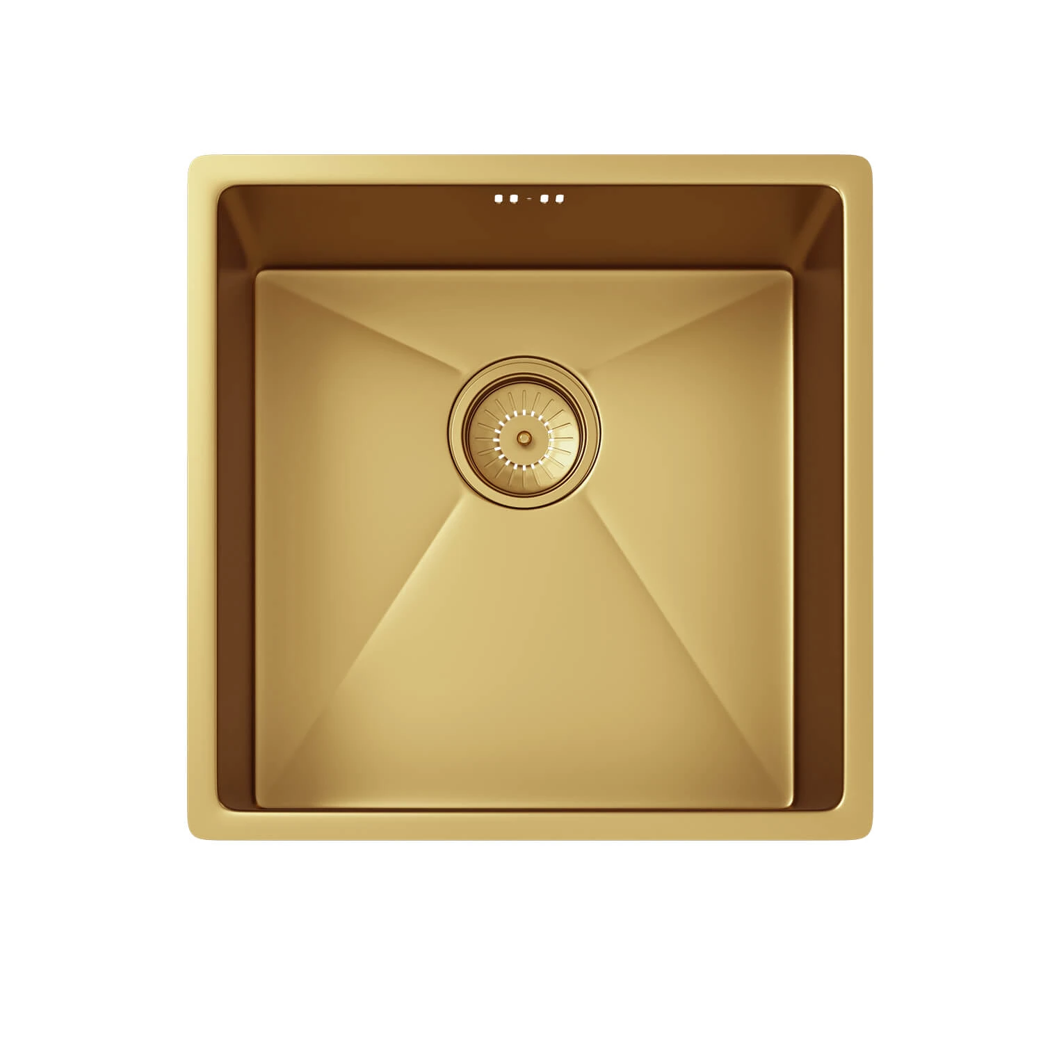 Vellamo Designer Single Bowl Inset/Undermount Brushed Gold Stainless Steel Kitchen Sink & Waste - 440 X 440mm 10 Vellamo Designer Single Bowl Inset/Undermount Brushed Gold Stainless Steel Kitchen Sink & Waste - 440 X 440mm - Image 8