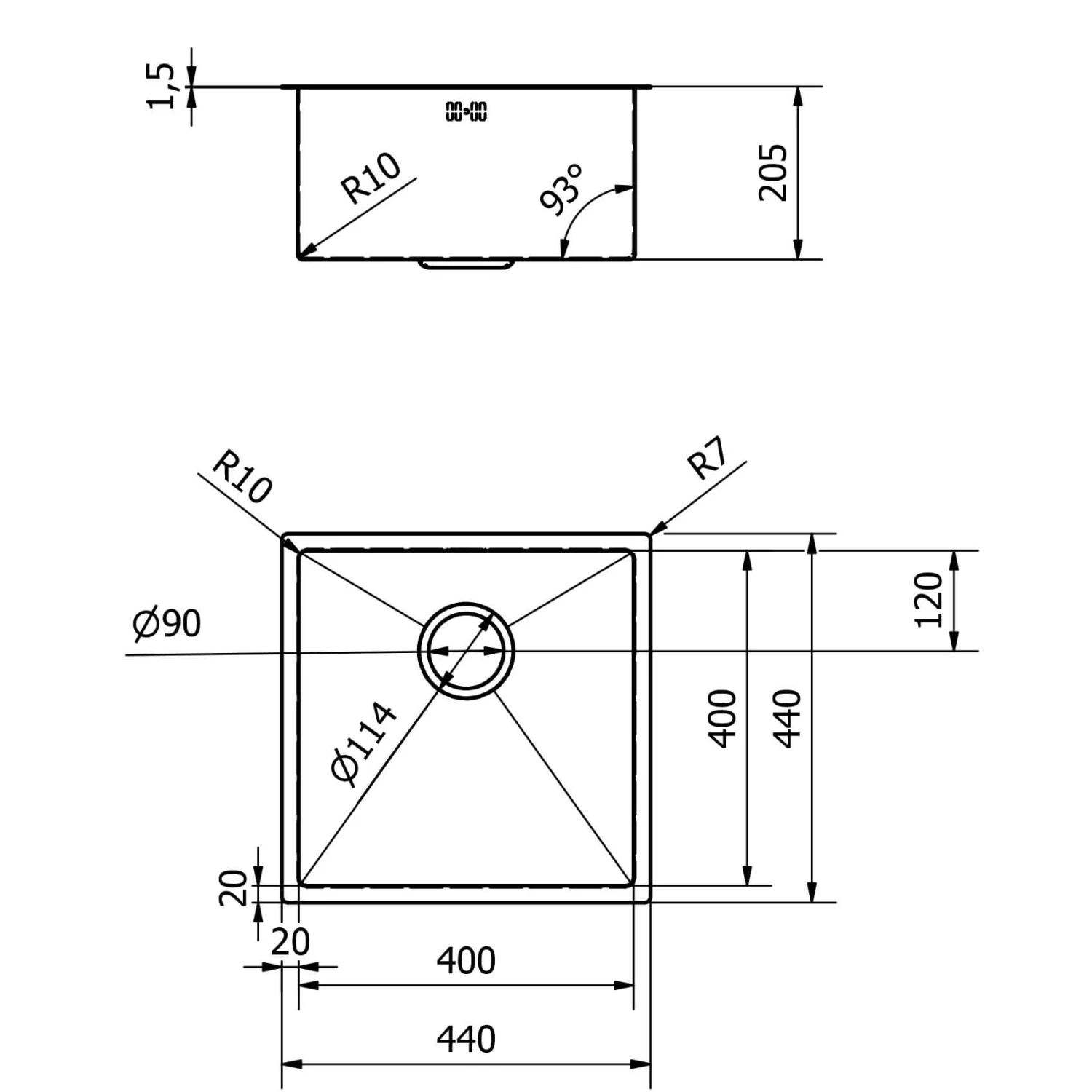 Vellamo Designer Single Bowl Inset/Undermount Brushed Gold Stainless Steel Kitchen Sink & Waste - 440 X 440mm 12 Vellamo Designer Single Bowl Inset/Undermount Brushed Gold Stainless Steel Kitchen Sink & Waste - 440 X 440mm - Image 10