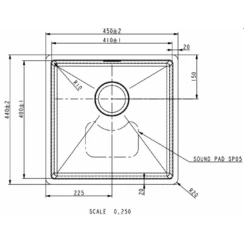 Vellamo Designer Single Bowl Inset/Undermount Stainless Steel Kitchen Sink & Waste Kit - 450 X 440mm 7 Vellamo Designer Single Bowl Inset/Undermount Stainless Steel Kitchen Sink & Waste Kit - 450 X 440mm -Vado Sale Store vellamo designer 1 bowl undermount steel sink tech