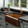 Vellamo Designer Belfast Single Bowl Brushed Gold Stainless Steel Kitchen Sink & Waste - 600 X 450mm 1 Vellamo Designer Belfast Single Bowl Brushed Gold Stainless Steel Kitchen Sink & Waste - 600 X 450mm -Vado Sale Store vellamo designer belfast copper kitchen sink lifestyle