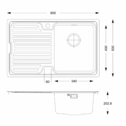 Vellamo Endure Thick-Gauge Compact 1 Bowl Stainless Steel Sink & Waste Kit - 800 X 500mm - Right Hand Bowl -Vado Sale Store vellamo designer compact single sink kit right tech