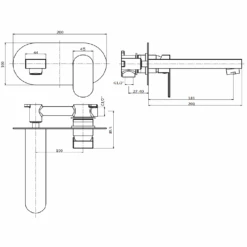Vellamo Desire Wall Mounted Basin Mixer Tap -Vado Sale Store vellamo desire wall mounted basin mixer tap technical