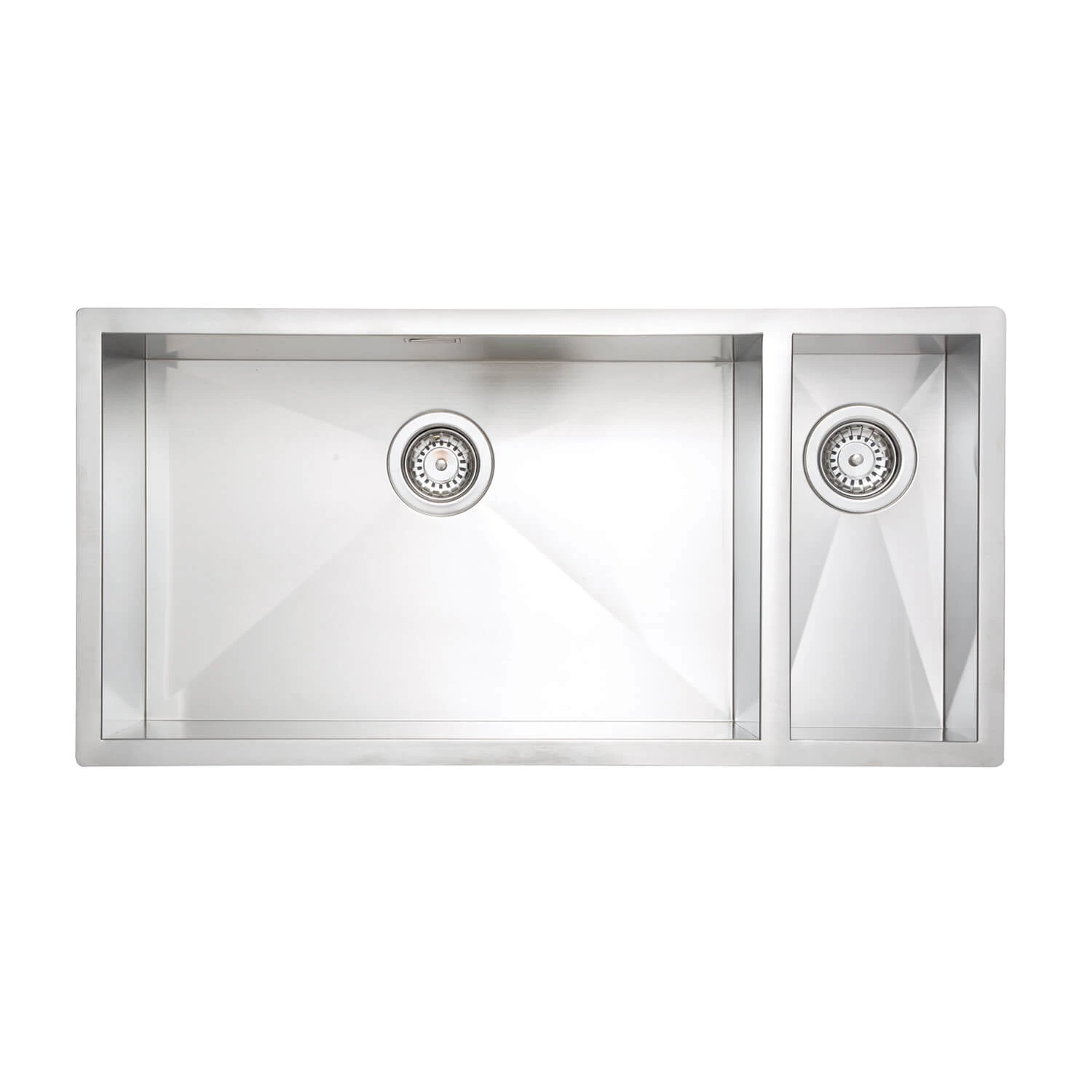 Vellamo Edge Extra Large 1.5 Bowl Undermount Brushed Stainless Steel Kitchen Sink & Waste With Left Hand Main Bowl - 890 X 430mm 4 Vellamo Edge Extra Large 1.5 Bowl Undermount Brushed Stainless Steel Kitchen Sink & Waste With Left Hand Main Bowl - 890 X 430mm - Image 2