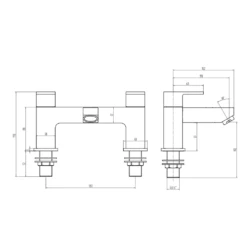 Vellamo Forte Bath Filler Tap -Vado Sale Store vellamo forte deck mounted bath filler technical drawing