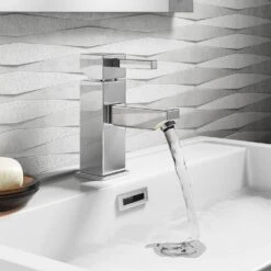 Vellamo Blox Square Basin Mixer Tap & Waste -Vado Sale Store vellamo four