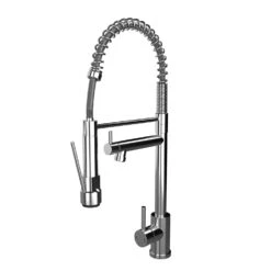 Reginox Harlem 1 Bowl Grey Silvery Granite Composite Sink & Waste Kit And Vellamo Hanbury Pull Out Mono Kitchen Mixer -Vado Sale Store vellamo hanbury chrome kitchen tap cutout 1