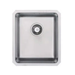 Vellamo Horizon Compact 1 Bowl Undermount Stainless Steel Kitchen Sink & Waste Kit - 390 X 450mm