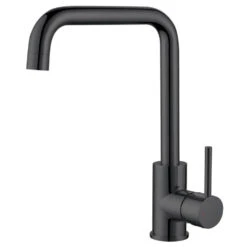 Reginox Harlem 1.5 Bowl Black Silvery Granite Composite Sink & Waste Kit And Vellamo Koro Black Mono Kitchen Mixer -Vado Sale Store vellamo koro single lever mono kitchen tap black cutout 1