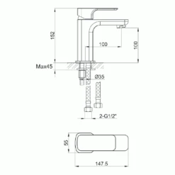 Vellamo Panache Basin Mixer With Clicker Waste -Vado Sale Store vellamo panache mono basin mixer tap waste tech