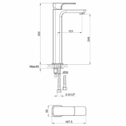Vellamo Panache Tall Basin Mixer With Clicker Waste 7 Vellamo Panache Tall Basin Mixer With Clicker Waste -Vado Sale Store vellamo panache tall basin mixer tap profile tech