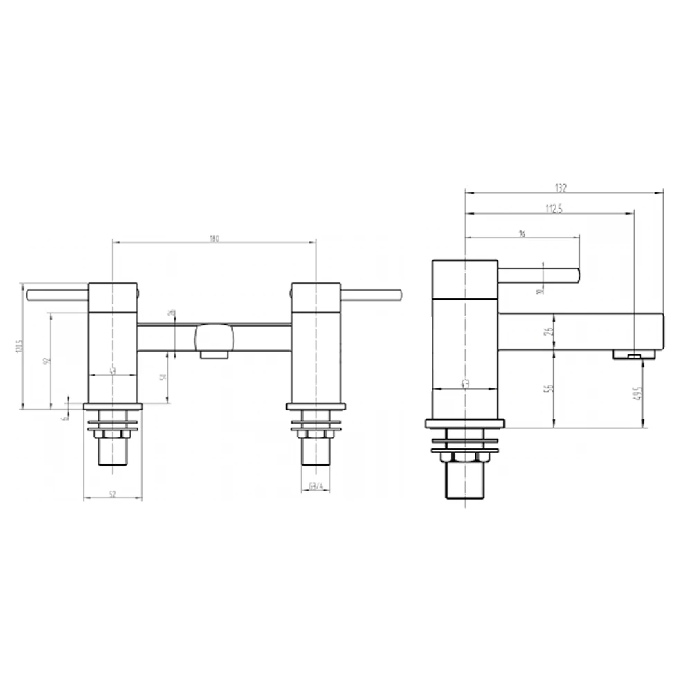 Vellamo Quadro Bath Mixer Tap 4 Vellamo Quadro Bath Mixer Tap - Image 2