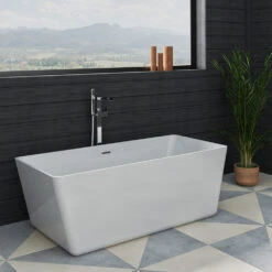 Vellamo Maya Floor Mounted Waterfall Bath Filler 8 Vellamo Maya Floor Mounted Waterfall Bath Filler -Vado Sale Store vellamo reve waterfall freestanding bath shower mixer straight lifestyle1 1