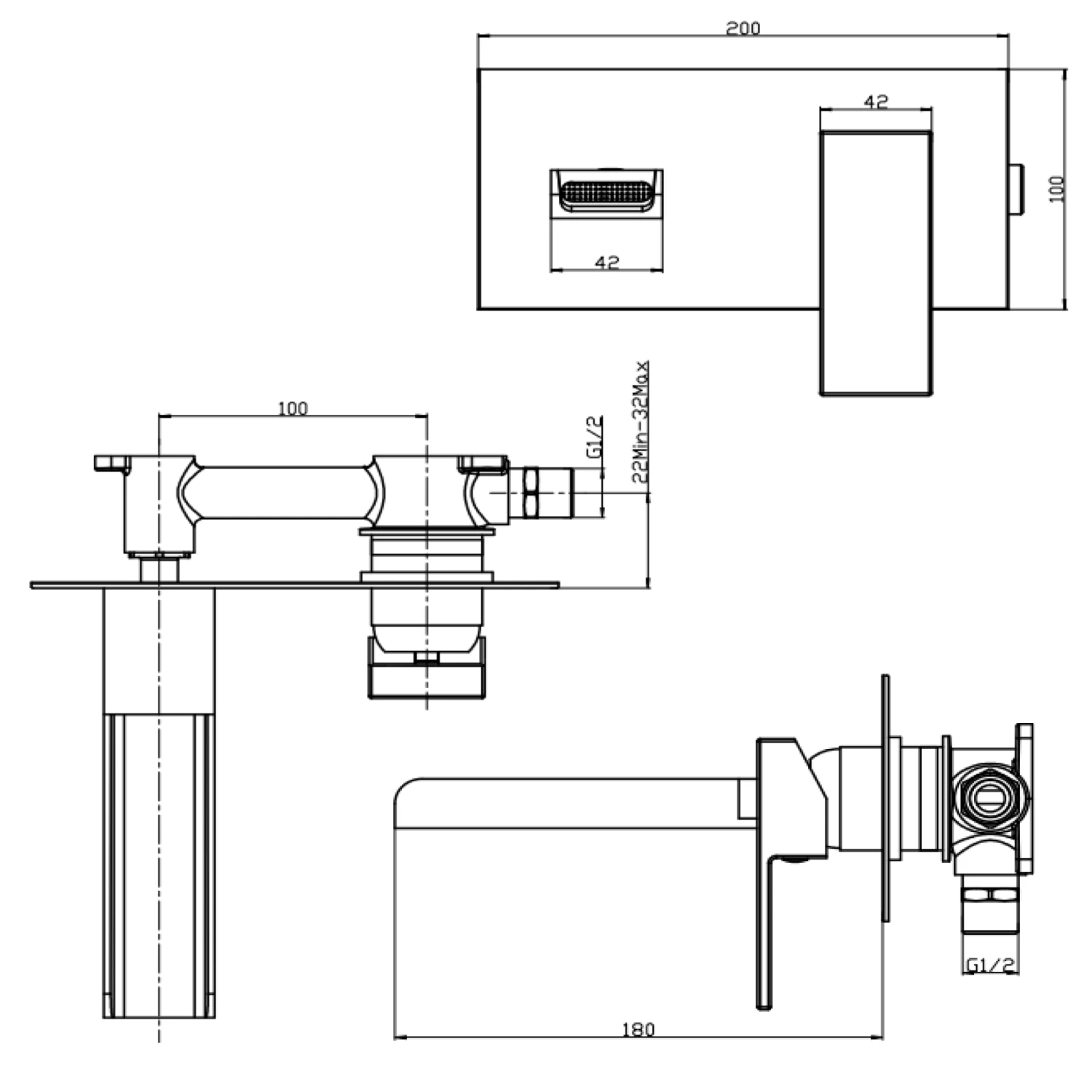Vellamo Reve Wall Mounted Waterfall Basin Mixer 6 Vellamo Reve Wall Mounted Waterfall Basin Mixer - Image 4
