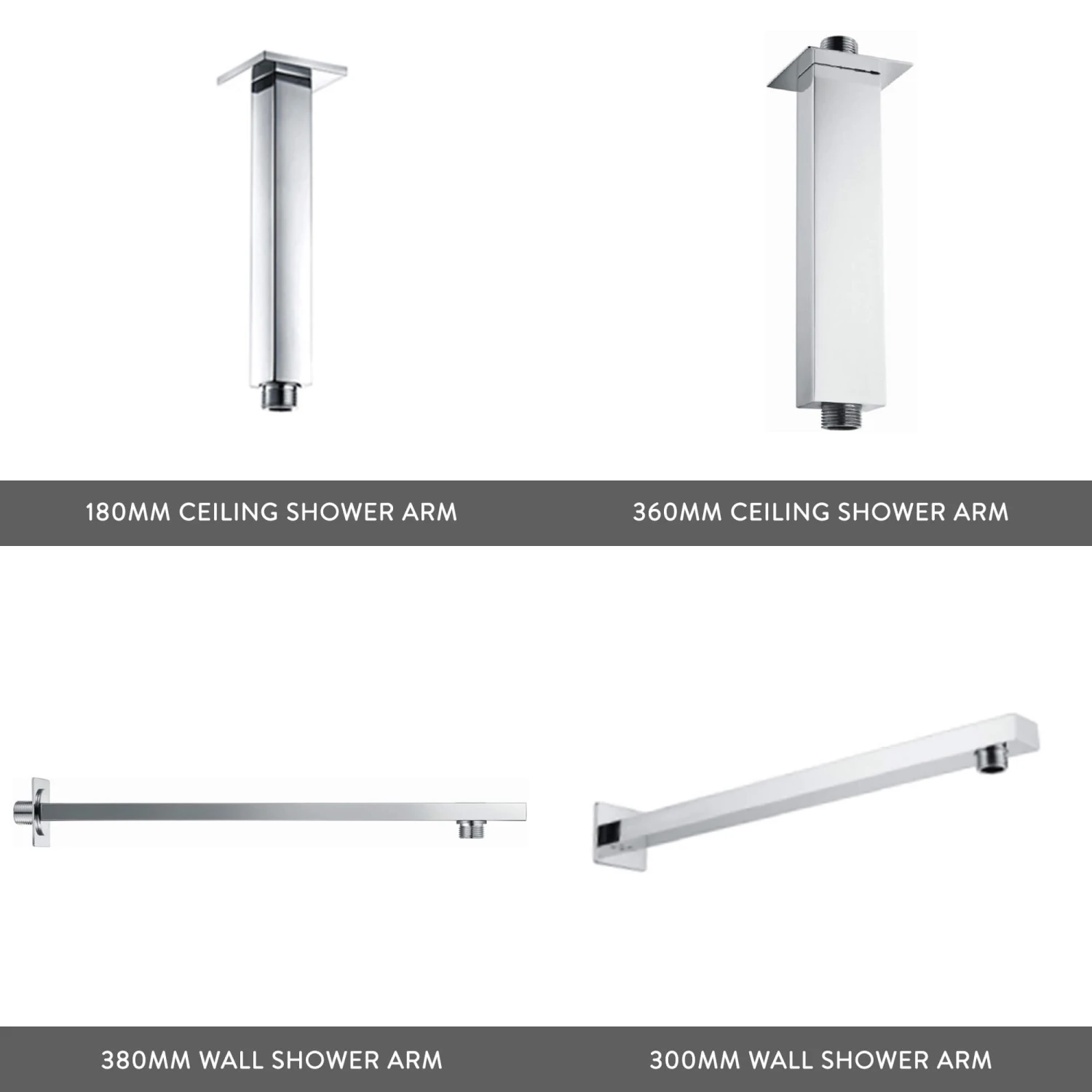 Elijah Concealed Shower Valve With 400mm Fixed Head, 360mm Ceiling Shower Arm, Slide Rail Kit & Overflow Bath Filler 8 Elijah Concealed Shower Valve With 400mm Fixed Head, 360mm Ceiling Shower Arm, Slide Rail Kit & Overflow Bath Filler - Image 6