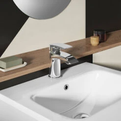 Vellamo Swift Mono Basin Mixer Tap & Waste 16 Vellamo Swift Mono Basin Mixer Tap & Waste -Vado Sale Store vellamo swift chrome waterfall basin mixer tap lifestyle2