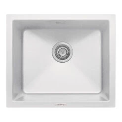 Vellamo Terra 1 Bowl Graphite Grey Granite Composite Inset / Undermount Kitchen Sink & Waste - 533 X 457mm -Vado Sale Store vellamo terra 1 bowl white undermount sink cutout