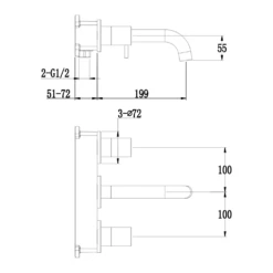 Vellamo Cross Matt Black Crosshead Wall Mounted Tap & Easy Installation Kit 11 Vellamo Cross Matt Black Crosshead Wall Mounted Tap & Easy Installation Kit -Vado Sale Store vellamo twist 3 hole wall mounted mixer tech