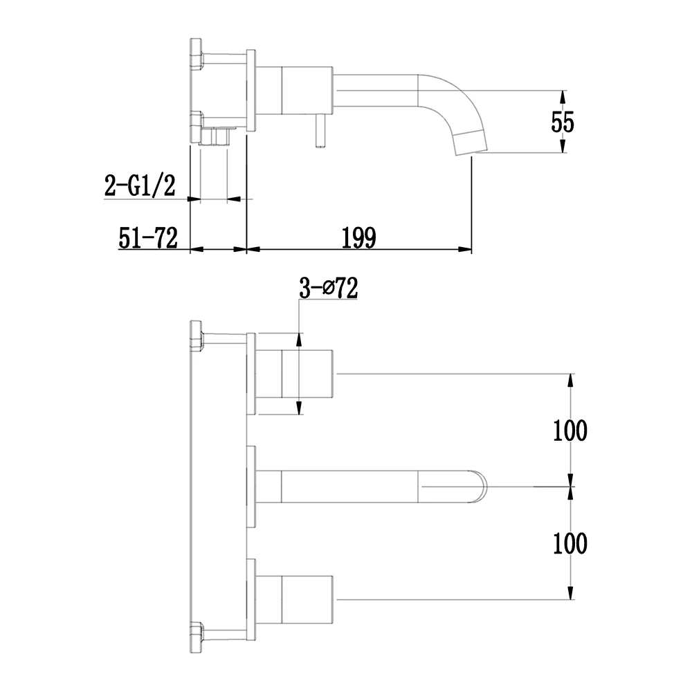 Vellamo Cross Matt Black Crosshead Wall Mounted Tap & Easy Installation Kit 7 Vellamo Cross Matt Black Crosshead Wall Mounted Tap & Easy Installation Kit - Image 5