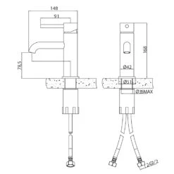Harbour Clarity Matt Black Basin Mixer Tap & Waste -Vado Sale Store vellamo twist basin mixer tap and waste matt black tech