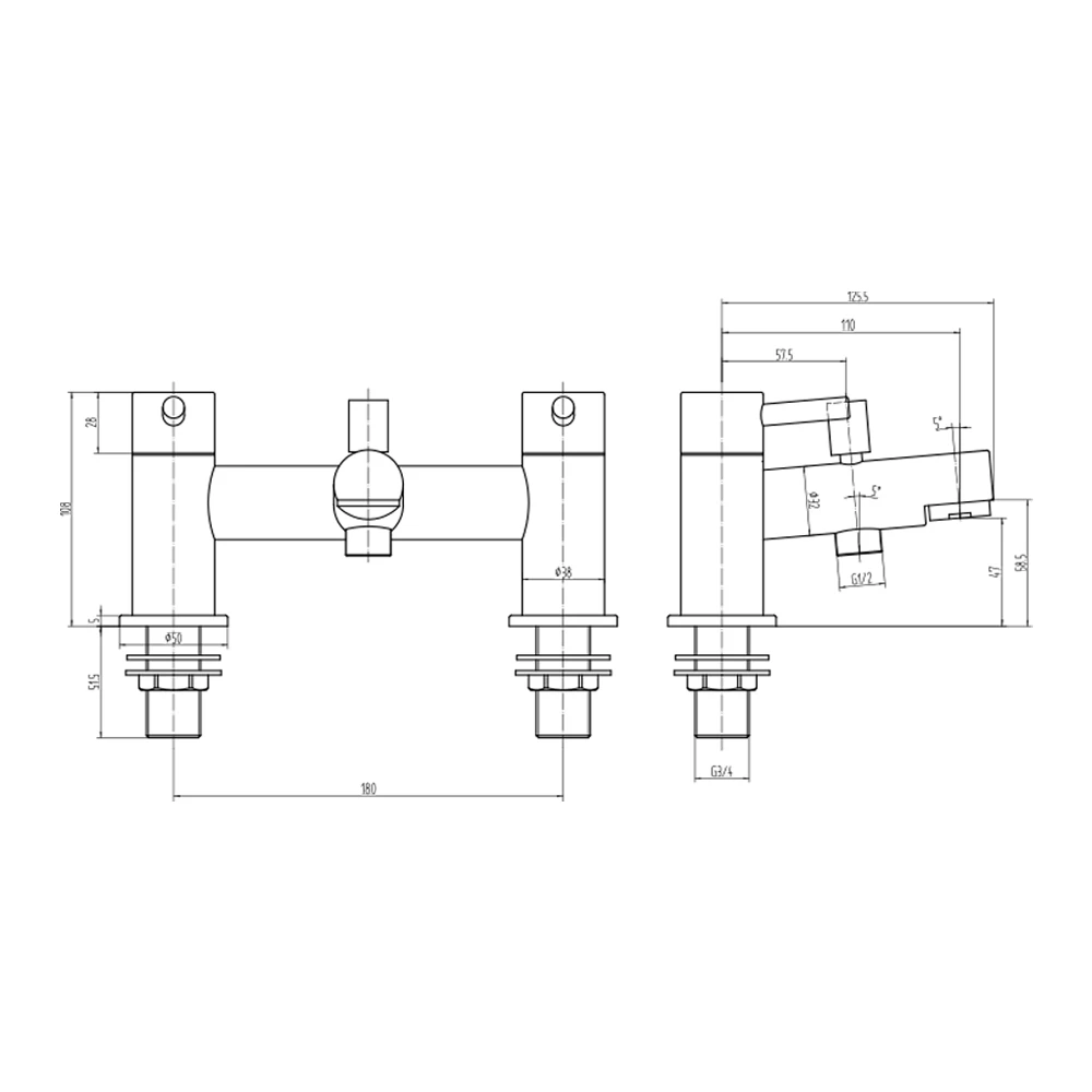Vellamo Twist Bath Shower Mixer With Shower Attachment 4 Vellamo Twist Bath Shower Mixer With Shower Attachment - Image 2