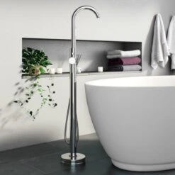 Vellamo Twist Freestanding Bath Shower Mixer Tap
