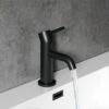 Harbour Clarity Matt Black Mini Basin Mixer Tap & Waste -Vado Sale Store vellamo twist matt bl mini basin mixer lifestyle 2