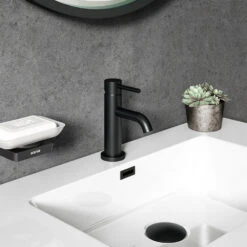 Harbour Clarity Matt Black Basin Mixer Tap & Waste -Vado Sale Store vellamo twist matt black basin mixer lifestyle v2