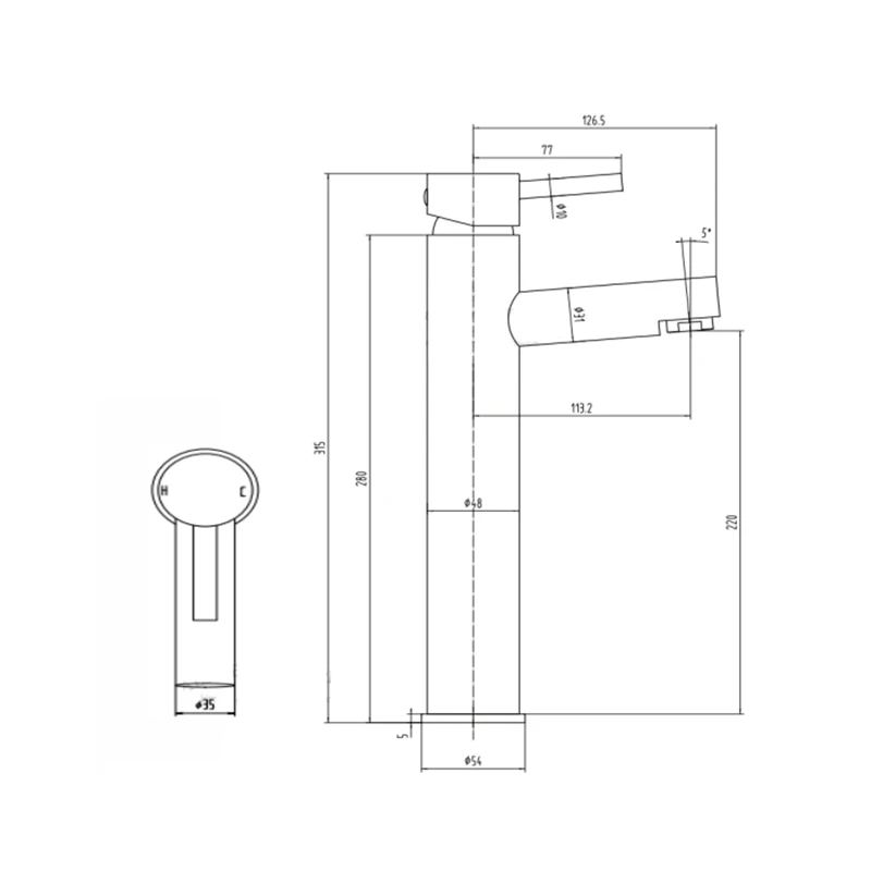 Vellamo Twist Tall High Rise Basin Mixer Tap 4 Vellamo Twist Tall High Rise Basin Mixer Tap - Image 2