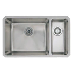Vellamo Horizon Undermount 1.5 Bowl Stainless Steel Kitchen Sink & Waste Kit With Left Hand Main Bowl - 740mm X 450mm