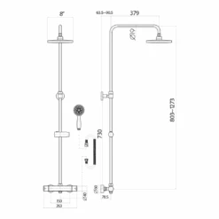 Vellamo Marvel WRAS-Approved Modern Thermostatic Shower Set With Thin Fixed Head 13 Vellamo Marvel WRAS-Approved Modern Thermostatic Shower Set With Thin Fixed Head -Vado Sale Store vellamomarvelshowerkit shower002 tech