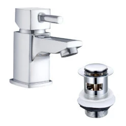 Vellamo Quadro Cloakroom Small Basin Mixer Tap & Waste -Vado Sale Store velquad02 wa93b cutouts