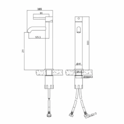 Harbour Clarity Matt Black Tall Basin Mixer Tap 7 Harbour Clarity Matt Black Tall Basin Mixer Tap -Vado Sale Store veltwist24 technical drawing
