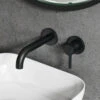 Harbour Clarity Matt Black Wall Mounted Basin Tap With Easy Plumb Installation Kit -Vado Sale Store veltwistbt01 lifestyle1